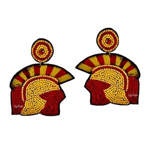 Beaded USC Trojans College Football Game Day Earring